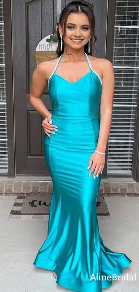 Elegant V-neck Halter Mermaid Long Prom Dress,Evening Dress,PD37756