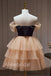 Elegant Off shoulder Sleeveless A-line Short Mini Homecoming Dress, HD3082