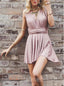 Simple V-neck Sleeveless A-line Short Mini Homecoming Dress, HD3089