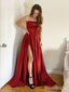 Elegant Strapless Split Side A-line Long Prom Dress,PD37840