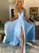 Sexy Deep V-neck Split Side A-line Long Prom Dress,Evening Dress,PD37807