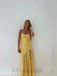 Yellow Sweetheart Sleeveless Sheath Long Prom Dress, PD3742