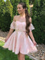 Elegant Off-shoulder Strapless A-line Short Mini Homecoming Dress, HD3121