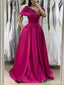 Elegant V-neck Off-Shoulder A-line Long Prom Dress,PD37850