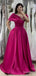 Elegant V-neck Off-Shoulder A-line Long Prom Dress,PD37850