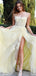 Elegant Spaghetti Strap Split Side A-line Long Prom Dress,PD37859