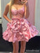 Elegant V-neck Spaghetti Strap A-line Short Mini Homecoming Dress, HD32703