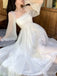 Elegant White Long Sleeves A-line Long Prom Dress,PD37947