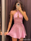 Elegant Halter A-line Short Homecoming Dress, HD32748