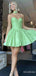 Simple Sweatheart Strapless A-line Short Homecoming Dress, HD32770