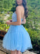 Sexy Deep V-neck Strapless A-line Short Homecoming Dress, HD32772