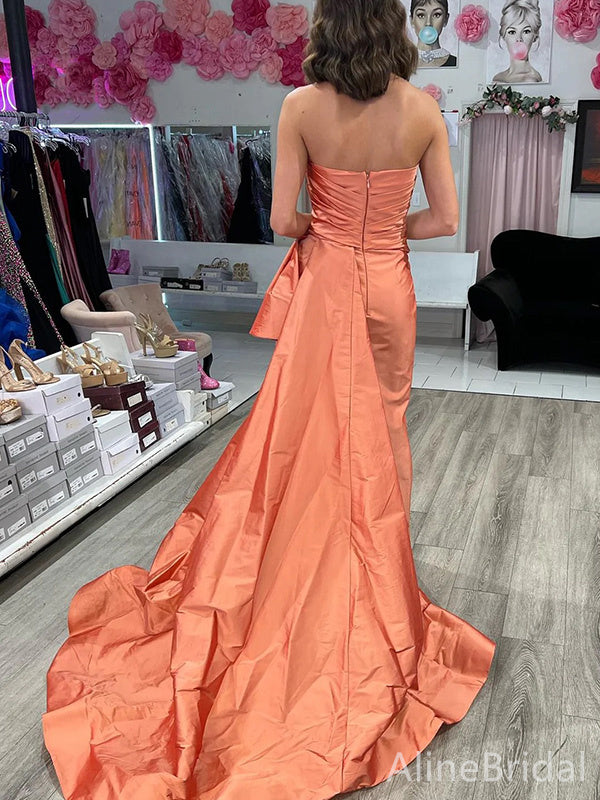 Elegant Strapless Split Side A-line Long Prom Dress,PD37971