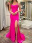 Elegant V-neck Spaghetti Strap Split Side Mermaid Long Prom Dress,PD37983