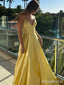 Elegant V-neck Spaghetti Strap A-line Long Prom Dress, PD3681