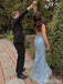 Charming V-neck Spaghetti Strap Mermaid Long Prom Dress,PD38006