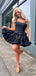 Elegant Black Strapless A-line Short Homecoming Dress, HD32780