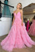 Elegant V-neck Sleeveless A-line Long Prom Dress, PD3626