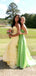 Elegant Strapless Yellow Soft Satin Tiered Long Mermaid Prom Dress ，Evening Dress PD382233