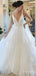 Elegant V-neck A-line Long Wedding Dresses,WD3087