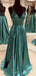 Elegant V-neck Spaghetti Strap A-line Long Prom Dress,PD38069