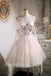 Cute Bow knot Sleeveless A-line Short Mini Homecoming Dress, HD3092