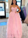 Pink Sweetheart Sleeveless Ruffle A-line Floor Length Prom Dress, PD3682