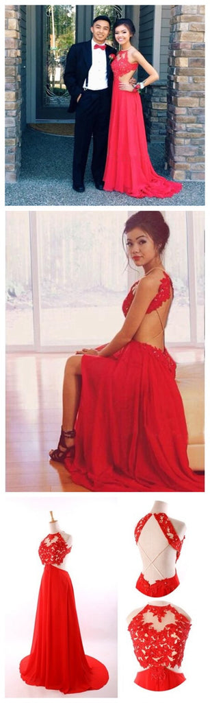 Popular red Backless Elegant Sexy Charming Evening Party Prom Dress,PD0033