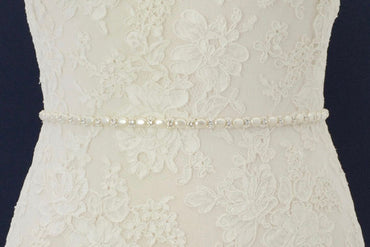 Thin Bridal Belt,Wedding Belt,Crystal Rhinestone Belt,Gorgeous Beading Belt,Pearl Belt, SA0040