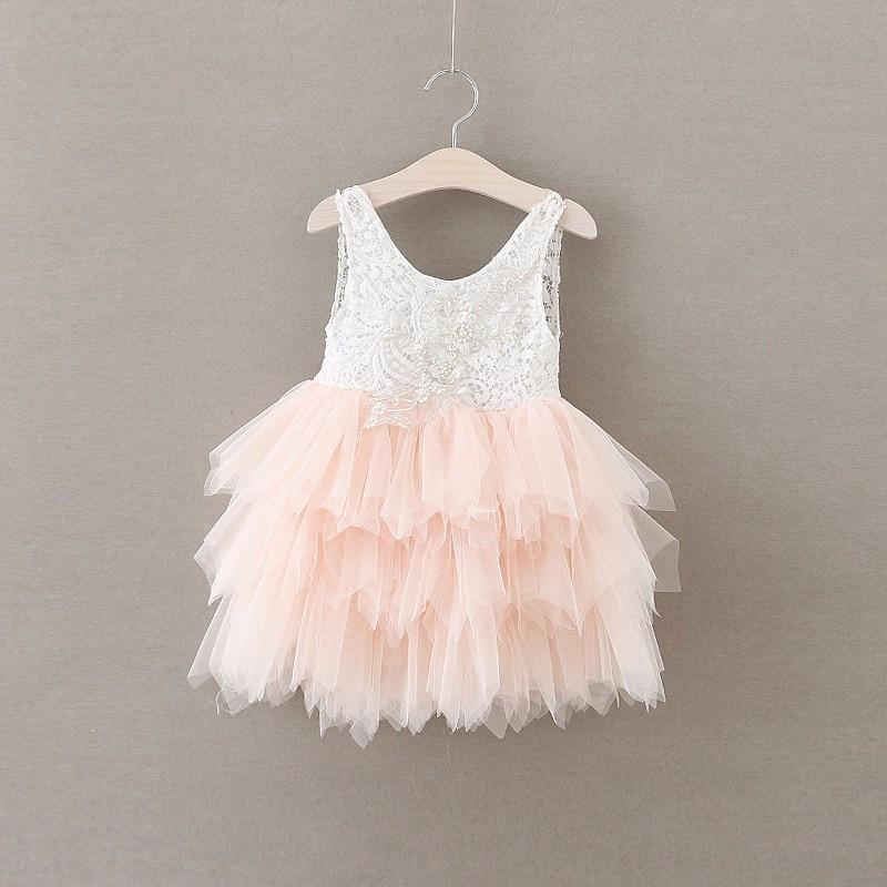 Scoop Neckline Lace Top Tulle Popular Tulle Flower Girl Dresses, Cheap Little Girl Dresses,  FG018