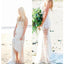 Lace Beach Strapless Unique See Through Country Wedding Party Dresses.  AB080