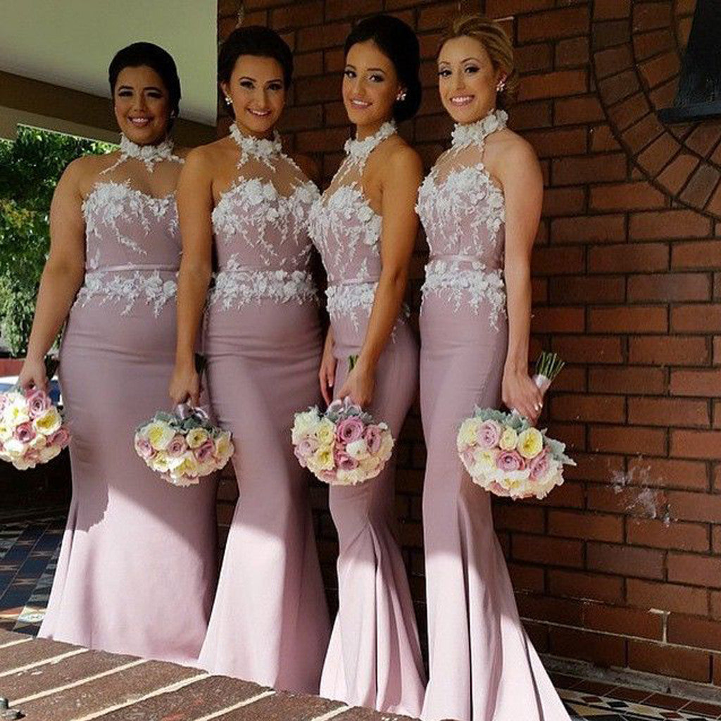 Beautiful Unique Design Sexy Mermaid Hlater Elegant Long Inexpensive Wedding Party Bridesmaid Dresses, WG87