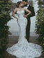 Sexy Sweetheart Sleeveless Mermaid Lace applique Wedding Dresses, WD3046