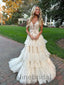 Elegant V-neck Sleeveless A-line Long Prom Dress, PD3575