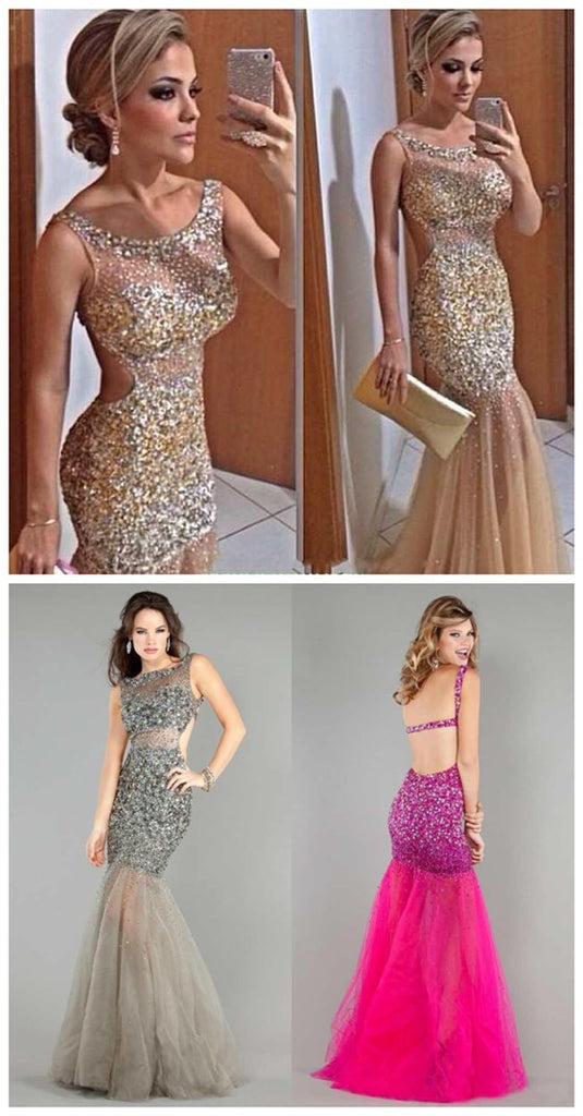 Long Modest Sparkly Backless Charming Popular Evening Unique Style Prom Dress,PD0100