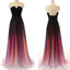 Long Strapless A-line Gradient Chiffon Simple Fashion Prom Dresses ,PD0111