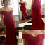 Long Red Off Shoulder Side Slit Mermaid Cocktail Evening Party Formal Prom Dresses Online,PD0164