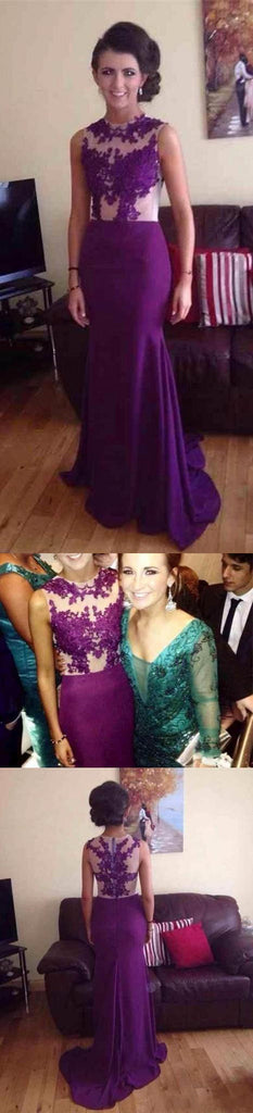 Long Custom Purple High Neck Mermaid Stunning Cocktail Evening Party Prom Dresses Online,PD0177