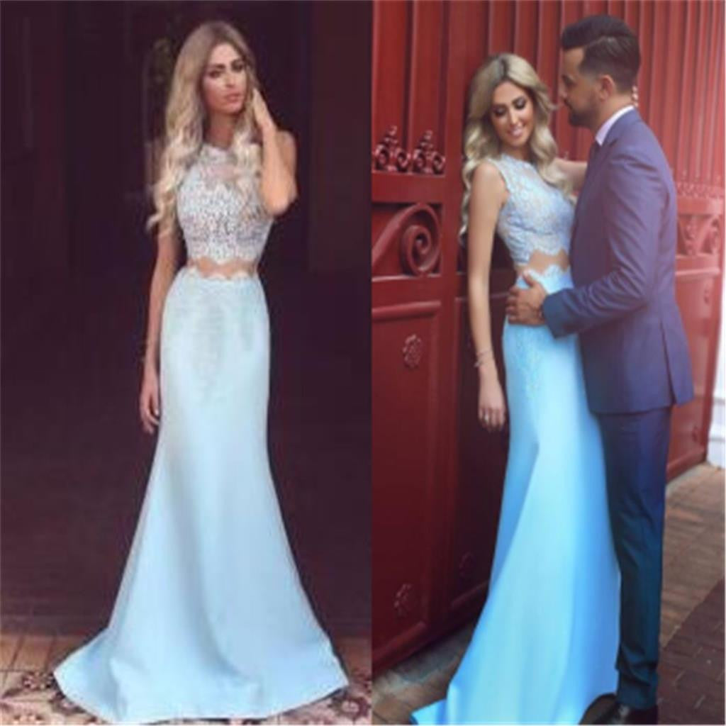 Two Pieces Mermaid Elegant Charming Evening Cocktail Prom Dresses Long Online,PD0190