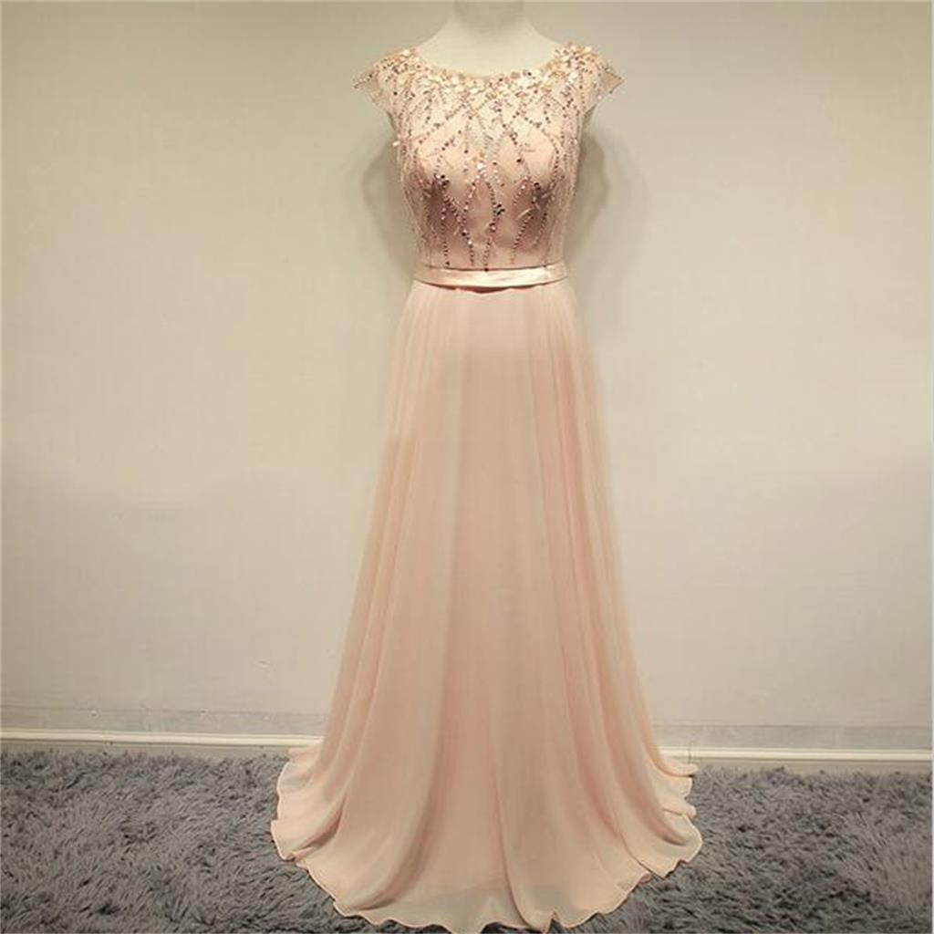 Popular Pink Cap sleeve Chiffon Lovely Cocktail Evening Party Prom Dress.PD0194