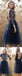 Long Sleeve Lace Navy Blue Backless Sweet 16 Cocktail Junior Homecoming Dresses,PD0003