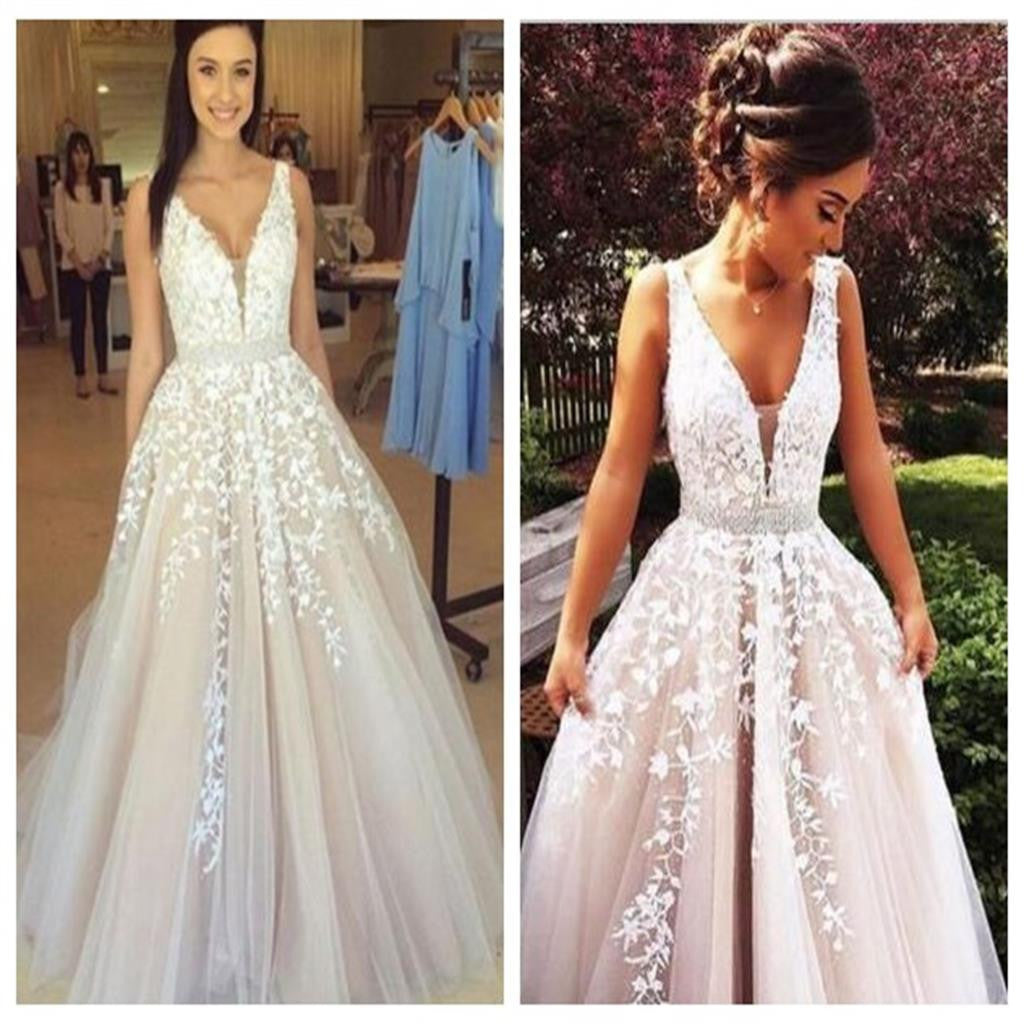 Long Custom A-line Newest Charming Applique Prom Dress,PD0055