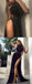 Black Halter Sexy Silt Backless Long Prom Dresses,PD00159