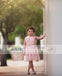 Blush Pink Lace Tulle Flower Girl Dresses With Rhinestone , FGS068