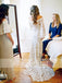Bohemian Wedding Off Shoulder See Through Ivory Lace Long Sleeves Wedding Dresses, AB1157