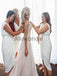 Custom White Simple Hot Beach Short Bridesmaid Dresses AB4206