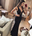 Elegant Black Mermaid Deep V-neck Sleeveless Formal Party Prom Dresses,PD0175