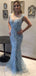 Gorgeous Silver Beading Rhinestone Tulle Mermaid Prom Dresses,PD00210