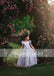 Grey Appliques Tulle Pretty Sleeveless Long Flower Girl Dresses , FGS071
