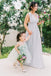 Mint Green Tulle Round Neck With Bow Appliques Cute Flower Girl Dresses, FGS105