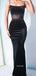 Black Velvet Beads Spaghetti Straps Mermaid Long Prom Dress, PD3516